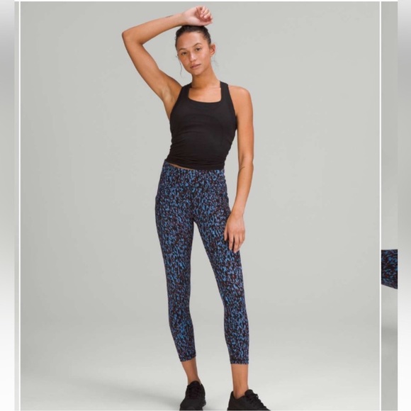 Lululemon power thru high rise tigh Women's Blue Patterned Leggings